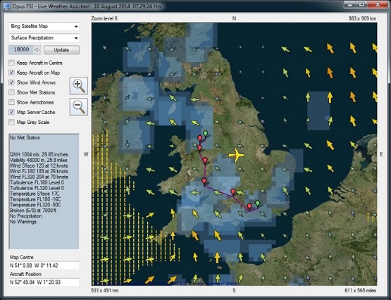 OpusFSI Live Weather Assistant Map