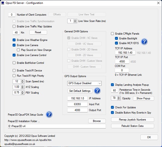 OpusFSI Server Configuration for 6 client PCs