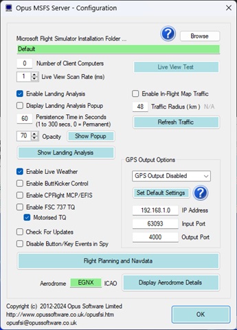 OpusFSI Server Configuration for 6 client PCs